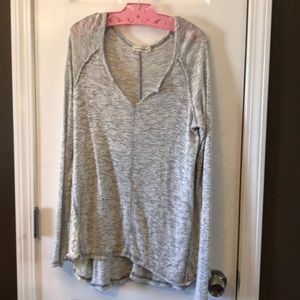 Edgy Distressed Women’s Top With Lace Detail